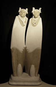 "Ghost from the Mountain" Utah Alabaster Sculpture by Alvin Marshall of Rowe Gallery