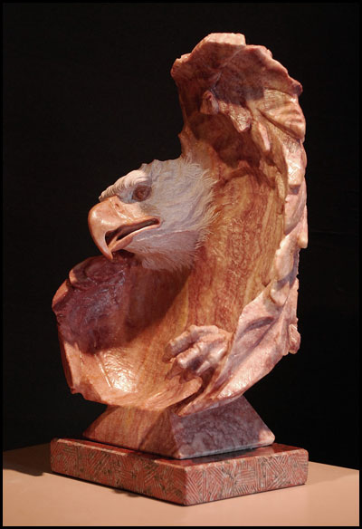 "Messengers" Utah Alabaster Sculpture by Alvin Marshall of Rowe Gallery