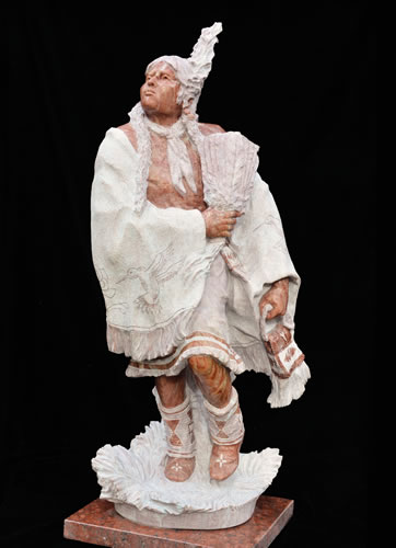 "Hummingbird Dancer" Utah Alabaster Sculpture by Alvin Marshall of Rowe Gallery