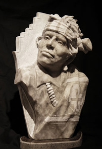 "Running Free" Grey Alabaster Sculpture by Alvin Marshall of Rowe Gallery