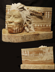 "Running Free" Grey Alabaster Sculpture by Alvin Marshall of Rowe Gallery