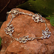 "Lacy Hibiscus Bracelet" Sterling Silver Jewelry by Cherie Danielle of Rowe Gallery