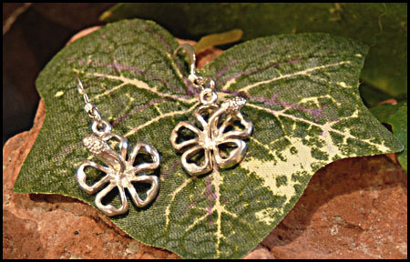 "Lacy Hibiscus Dangle Earrings" Sterling Silver Jewelry by Cherie Danielle of Rowe Gallery