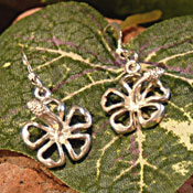 "Lacy Hibiscus Dangle Earrings" Sterling Silver Jewelry by Cherie Danielle of Rowe Gallery