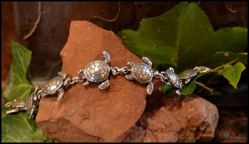 "Sea Turtle Bracelet" Sterling Silver Jewelry by Cherie Danielle of Rowe Gallery
