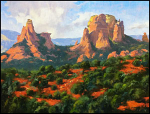 'Red Rock Vista' Oil Painting by Gabor Svagrik of Rowe Gallery