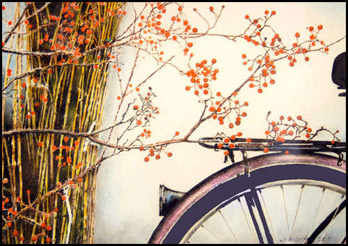 "The Peddler" Prismacolor by Jack Morley of Rowe Gallery