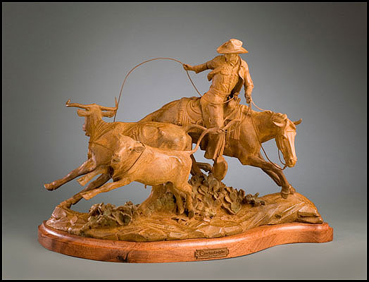 'Cowtastrophe' Bronze Sculpture by Jason Scull of Rowe Gallery