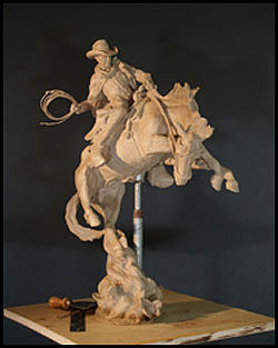 'Dust Devil' Clay Master Sculpture by Jason Scull of Rowe Gallery