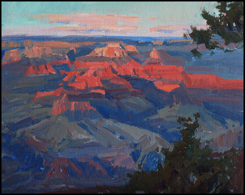 'Below the Rim' Acrylic Painting by John Poon of Rowe Gallery