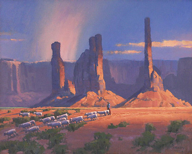 'Canyon Morning' by John Reaberry Oil on Canvas