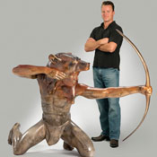 'Disciple of the Bear' Bronze Sculpture by Joshua Tobey of Rowe Gallery