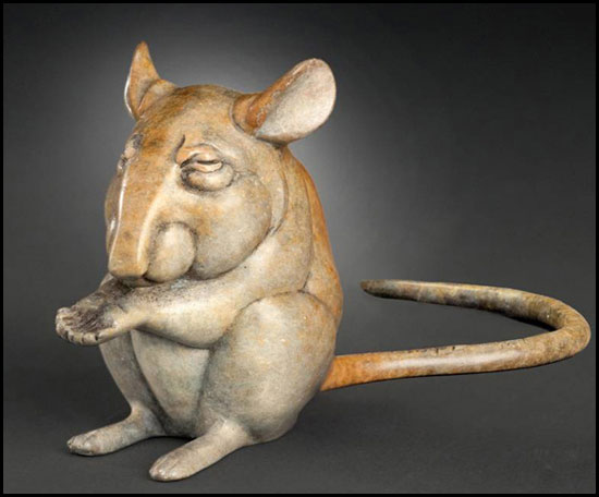 'Handout' Bronze Sculpture by Joshua Tobey of Rowe Gallery