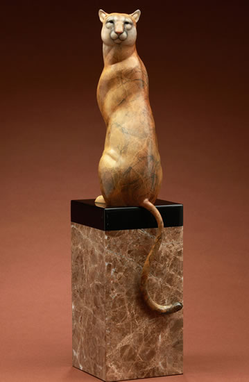 'Lion’s View' Bronze Sculpture by Joshua Tobey of Rowe Gallery