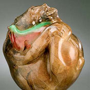 'More Than I Can Chew' Bronze Sculpture by Joshua Tobey of Rowe Gallery