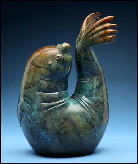 'Neptune' Bronze Sculpture by Joshua Tobey of Rowe Gallery