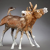 'You & Me' Bronze Sculpture by Joshua Tobey of Rowe Gallery