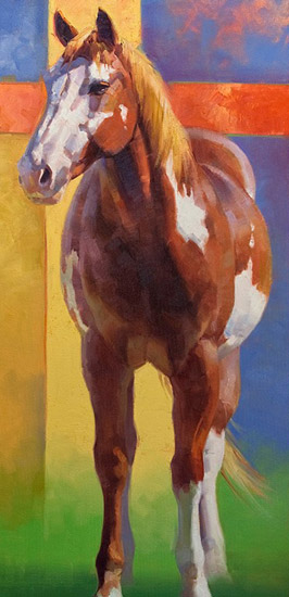 Paint Abstract in Chestnut #2 by Julie Chapman, Painter and Scratchboard Artist