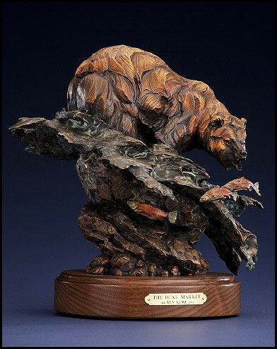 'Bear Market' Bronze Sculpture by Ken Rowe of Rowe Gallery
