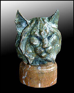 'Bobcat Study' Bronze Sculpture by Ken Rowe of Rowe Gallery