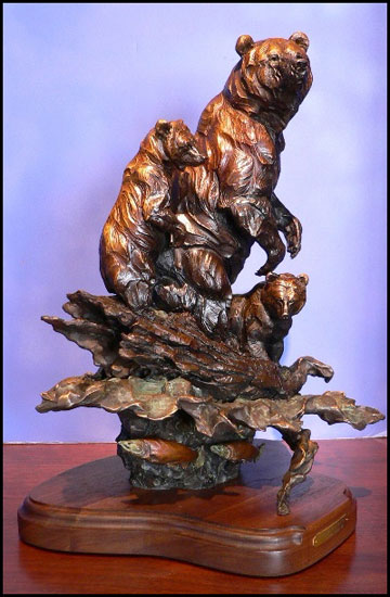 'Current Events' Bronze Sculpture by Ken Rowe of Rowe Gallery