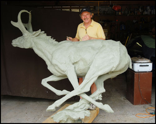 'Cliff Hanger' Bronze Sculpture by Ken Rowe of Rowe Gallery