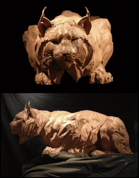 'Untitled Lynx' Bronze Sculpture by Ken Rowe of Rowe Gallery