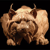'Untitled Lynx' Bronze Sculpture by Ken Rowe of Rowe Gallery