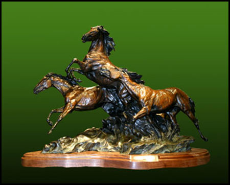 'Where Thunder Shakes the Ground' Bronze Sculpture by Ken Rowe of Rowe Gallery