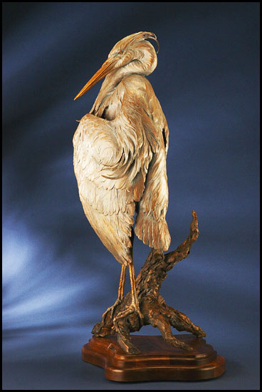 'Great Blue Heron' Bronze Sculpture by Ken Rowe of Rowe Gallery