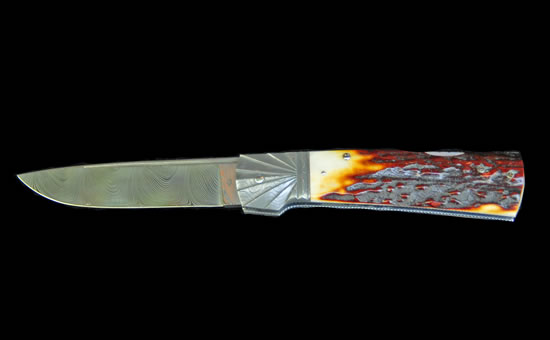 Damasteel stainless Damascus blade by Ken Steigerwalt Damascus Knives Artist of Rowe Gallery