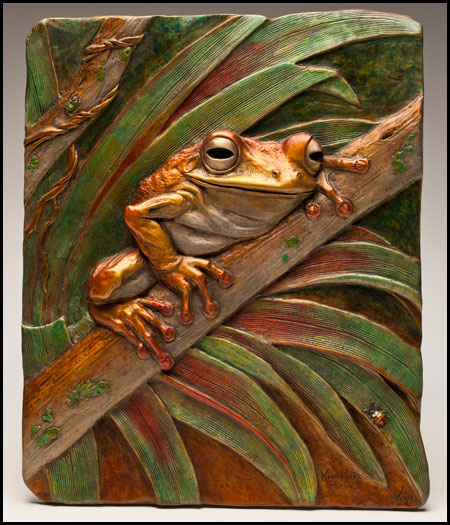 "Eyes of the Rain Forest" Bronze Sculpture by Kim Kori of Rowe Gallery