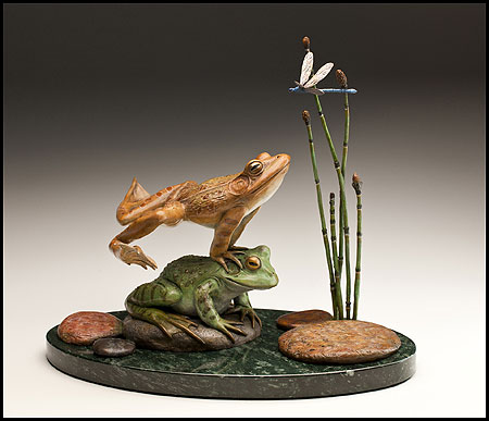"Leap for Joy" Bronze Sculpture by Kim Kori of Rowe Gallery