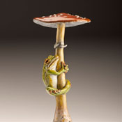 "Mushroom Hugger" Bronze Sculpture by Kim Kori of Rowe Gallery