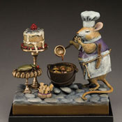 "Royal Mouse Chef" Bronze Sculpture by Kim Kori of Rowe Gallery