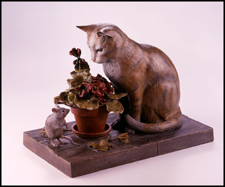 "Sophie's Porch" Bronze Sculpture by Kim Kori of Rowe Gallery