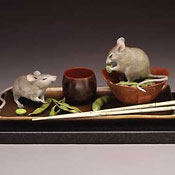 "Large Moonlight Edamame" Bronze Sculpture by Kim Kori of Rowe Gallery