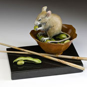 "Moonlight Edamame" Bronze Sculpture by Kim Kori of Rowe Gallery