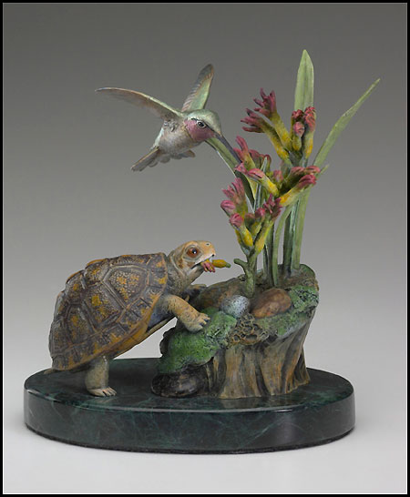 "Sharing" Bronze Sculpture by Kim Kori of Rowe Gallery