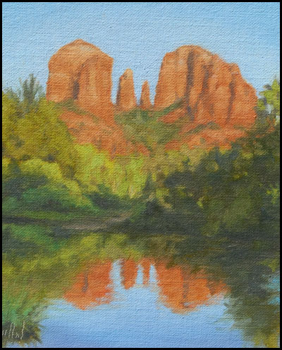 "August Evening Oak Creek" Oil Painting by Lynn Heil of Rowe Gallery