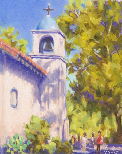 "Chapel at Tlaquepaque" Oil Painting by Lynn Heil of Rowe Gallery