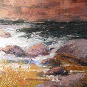 "Sunday Morning Oak Creek" Oil Painting by Lynn Heil of Rowe Gallery