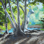"Sunday Morning Oak Creek" Oil Painting by Lynn Heil of Rowe Gallery
