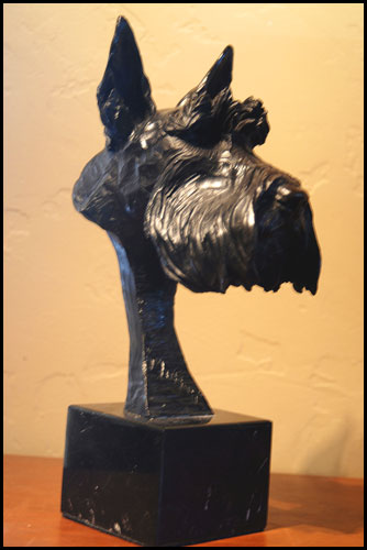 'Muffin' Bronze Sculpture by Richard Loffler of Rowe Gallery