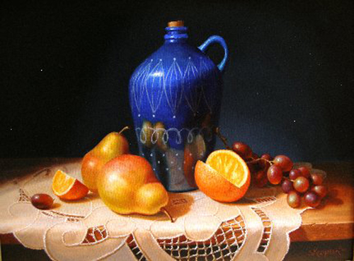 'A Soft Blush' by Sue Krzyston Oil on Canvas Native American Still Life Painting at Rowe Gallery