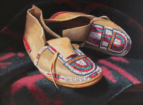 'In Their Own Way' by Sue Krzyston Oil on Canvas Native American Still Life Painting at Rowe Gallery