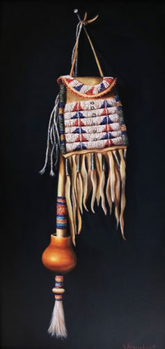 'Representing A Legacy' by Sue Krzyston Oil on Canvas Native American Still Life Painting at Rowe Gallery