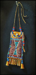 'Beaded Memory' by Sue Krzyston Oil on Canvas Native American Still Life Painting at Rowe Gallery
