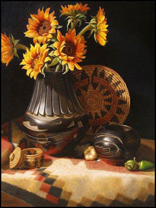 'Nature's Inspiration' by Sue Krzyston Oil on Canvas Native American Still Life Painting at Rowe Gallery