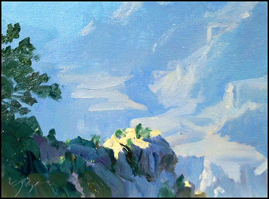 'Blue Canyon' by Vince Fazio Oil on Canvas Landscape and Still Life Painting at Rowe Gallery